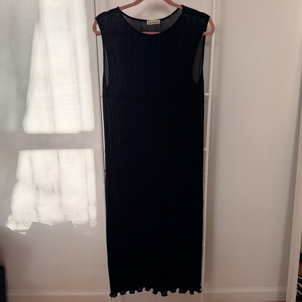 LACAUSA Black Sleeveless Maxi Dress
